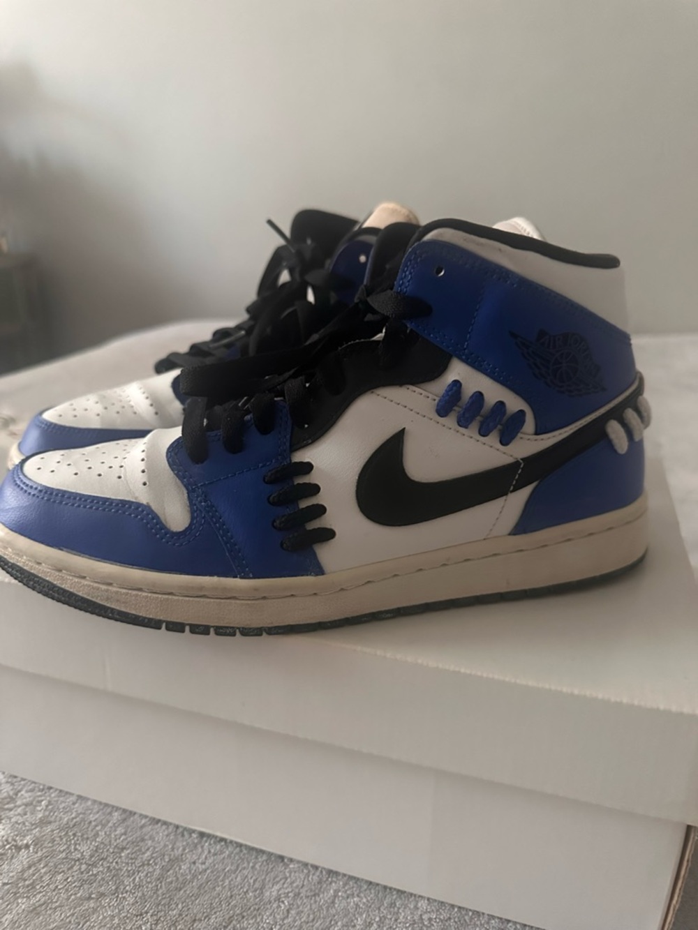 Nike Kids Blue, White and Black High-Top Sneakers